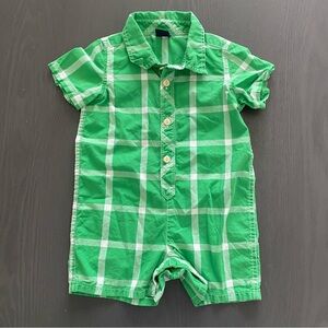 Baby Gap 12-18 Months Green Plaid Bodysuit